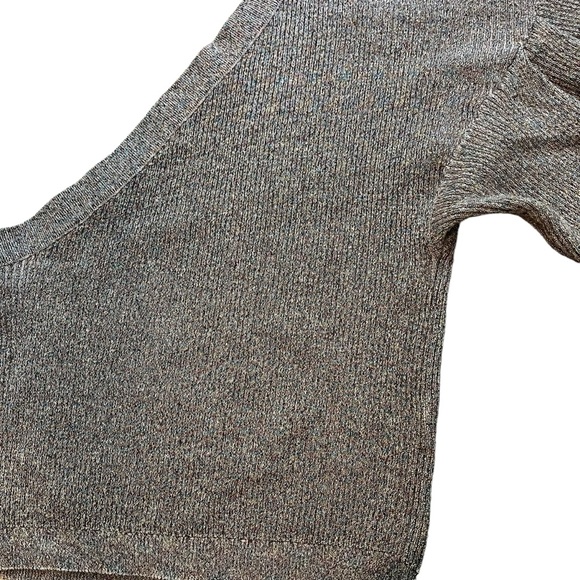 Mod On Trend Purple Shimmer Ribbed Knit Cropped One Shoulder Sweater, Sz L - Picture 12 of 14